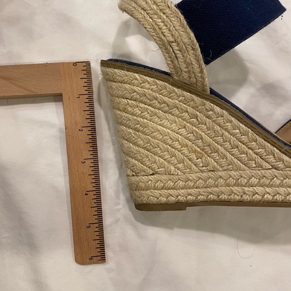 Merona Cream Espadrilles Navy Wedge size 7.5 - Picture 4 of 11